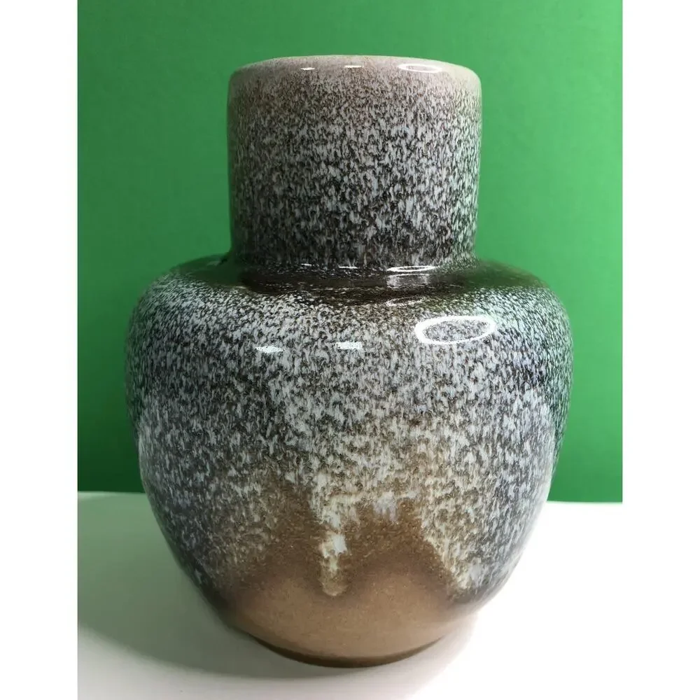 Vintage MCM Royal Hickman Pottery Vase Unique Brown Blue Cream Tan Glaze Haeger